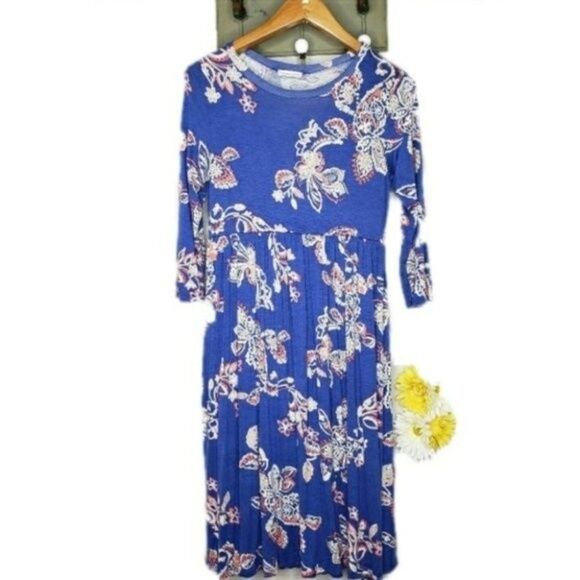 Flamingo Urban floral fit & flare dress size large - Picture 1 of 12